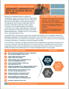 First page of the Washington Employers for Racial Equity, Pay Equity Resource Guide: Assessing Compensation Data to Achieve Racial Pay Parity PDF